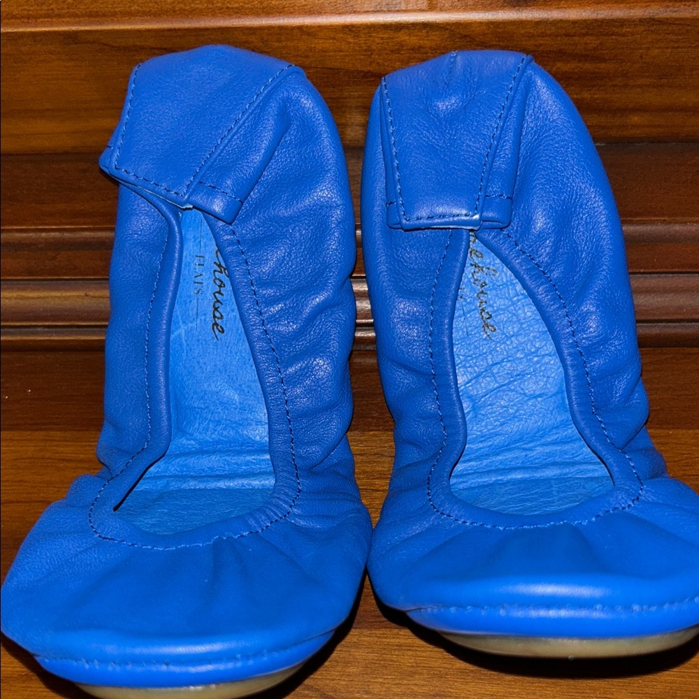 Blue Leather Women's Flats